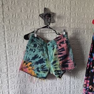 Tie-Dye Denim Golden brand cut off shorts